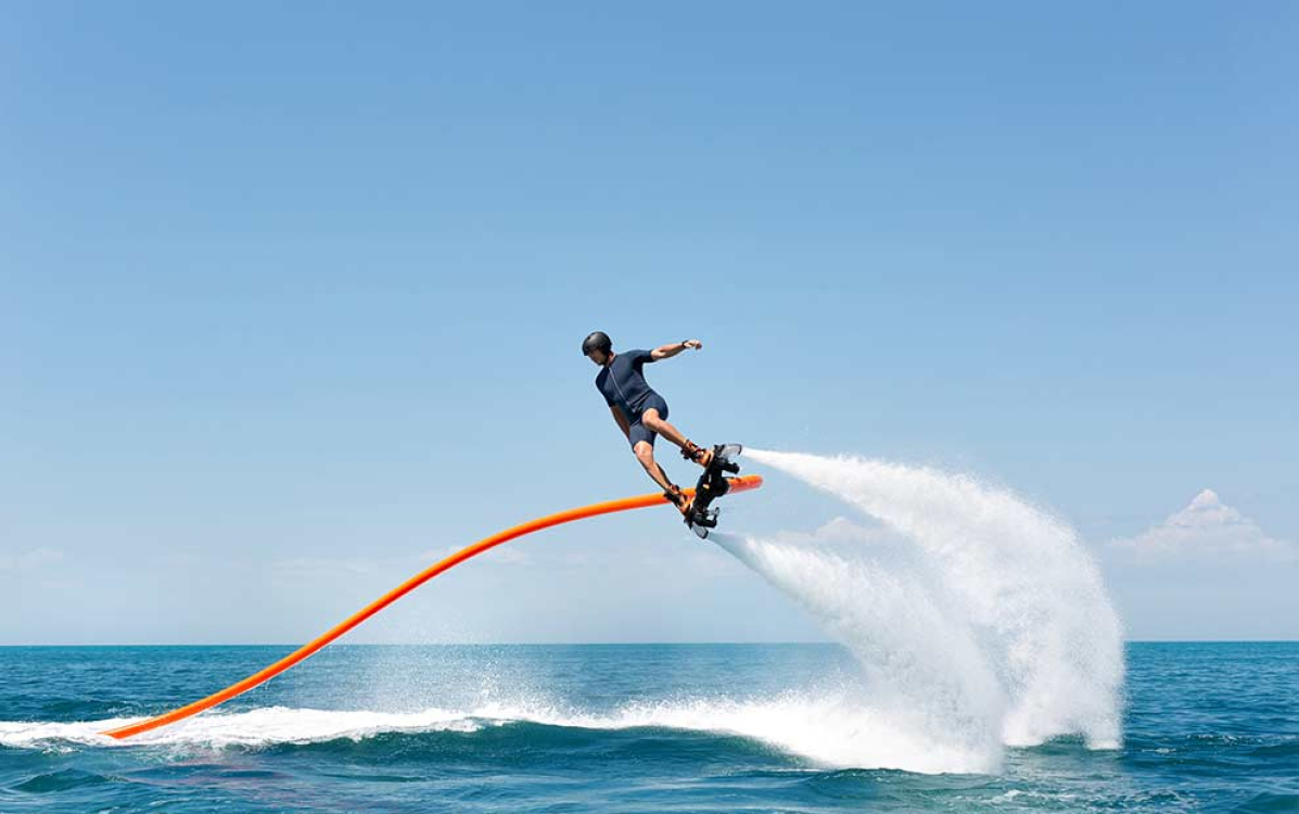 Flyboarding above the waters of Corsica