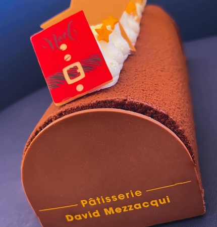 Bûche choco chataîgnes caramel Mezzacqui ©D Mezzacqui